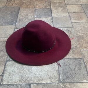 Charming Charlie Burgundy Wide-Brim Hat